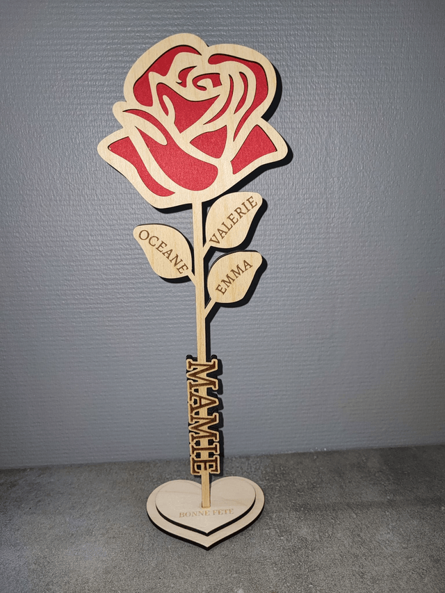 Rose relief "Maman ,Mamie, Mémére, Autre"