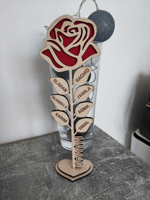 Rose relief "Maman ,Mamie, Mémére, Autre"
