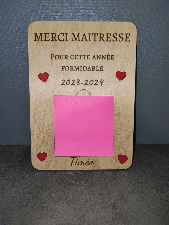 Pancarte bloc-notes Maitresse/Maitre/Atsem