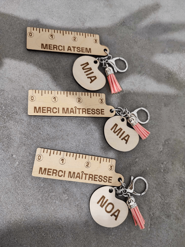 Porte clé "Maitresse, Maitre, Atsem, Nounou"