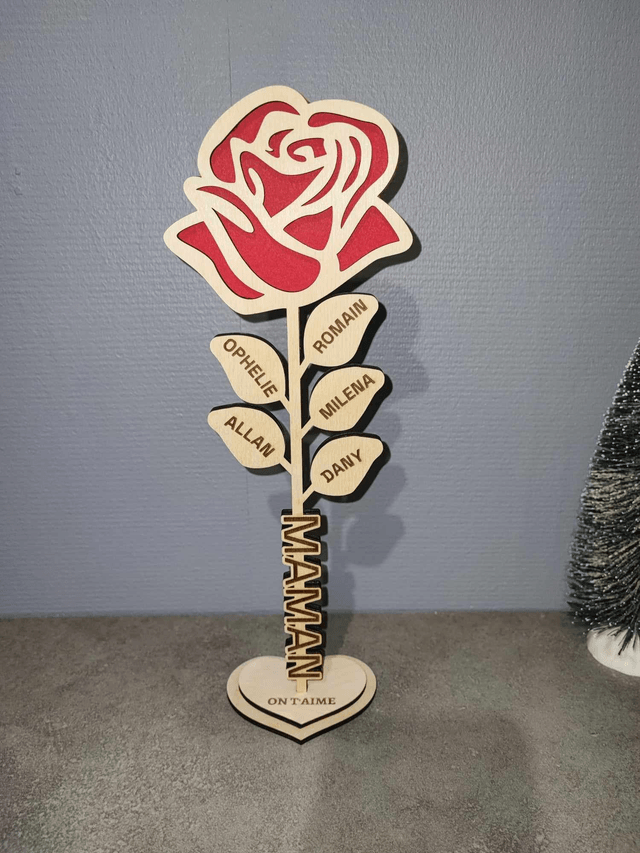 Rose relief "Maman ,Mamie, Mémére, Autre"