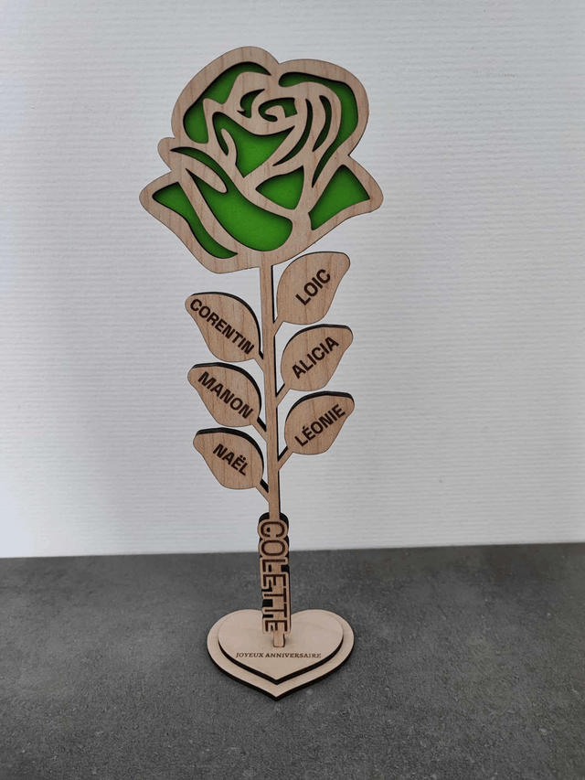 Rose relief "Avec prénoms"