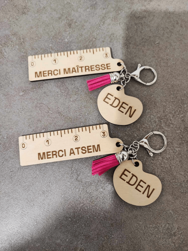 Porte clé "Maitresse, Maitre, Atsem, Nounou"