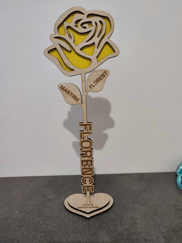 Rose relief "Avec prénoms"