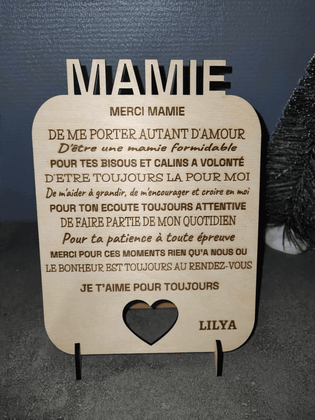 Pancarte &quot;Mamie , Mamy, Mémére ou Autre &quot;