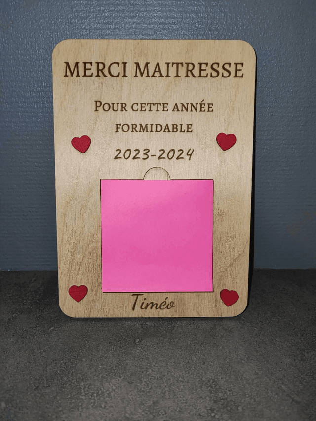 Pancarte bloc-notes Maitresse/Maitre/Atsem