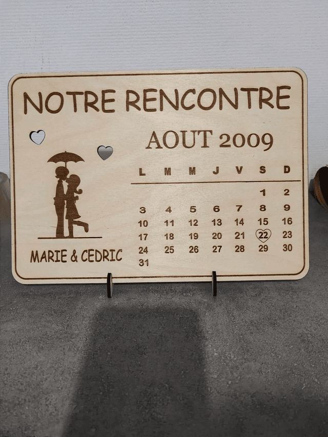 Pancarte &quot;Notre rencontre&quot;