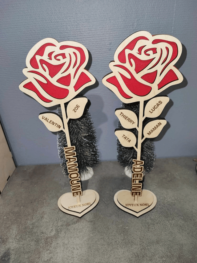 Rose relief &quot;Avec prénoms&quot;